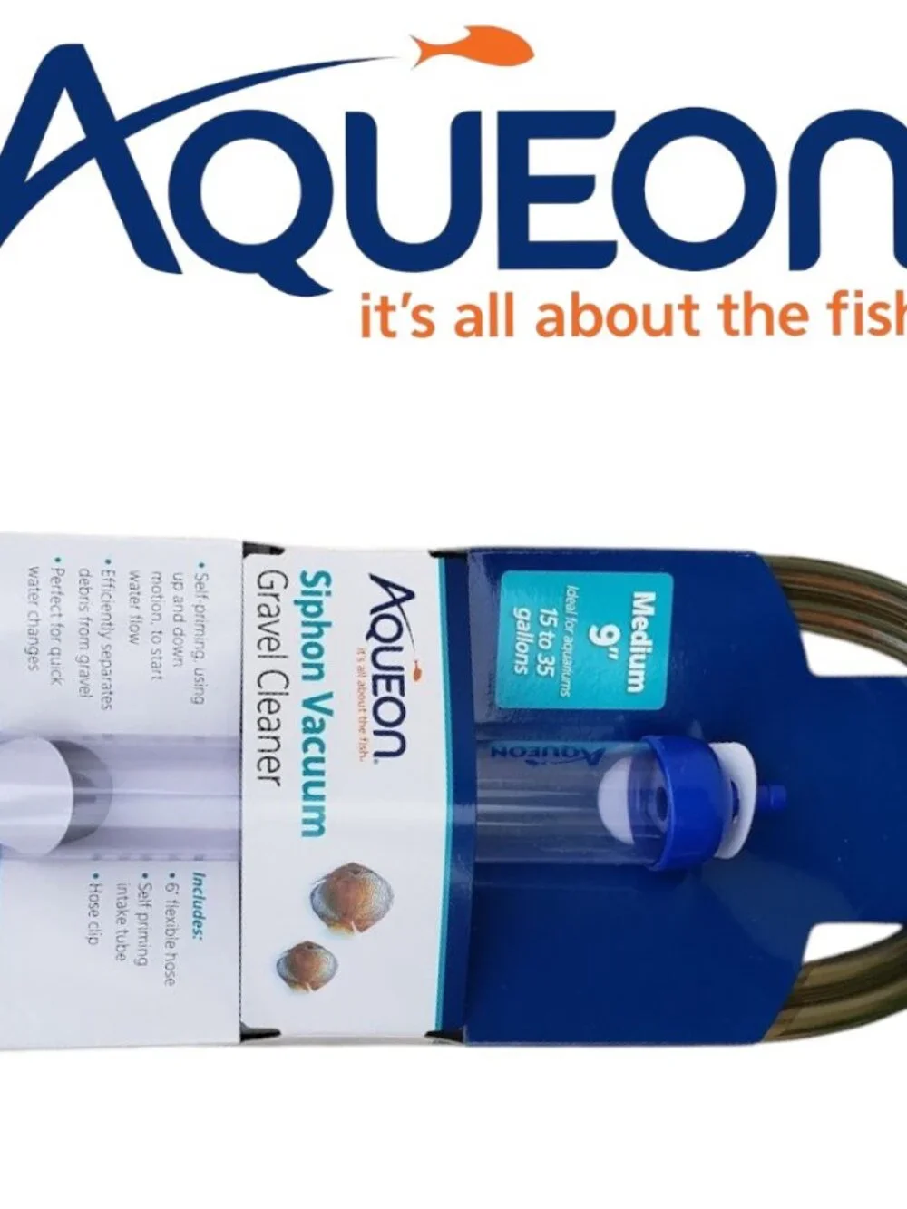 New Aqueon Aquarium Fish Tank Siphon Vacuum Gravel Cleaner Hand syphon pump hose